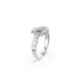 Matrix ring, Baguette cut, Knot, White, Rhodium plated